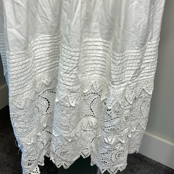 Vintage 1990’s Lone Ranger White Lace Cotton Dress Large - Picture 9 of 11